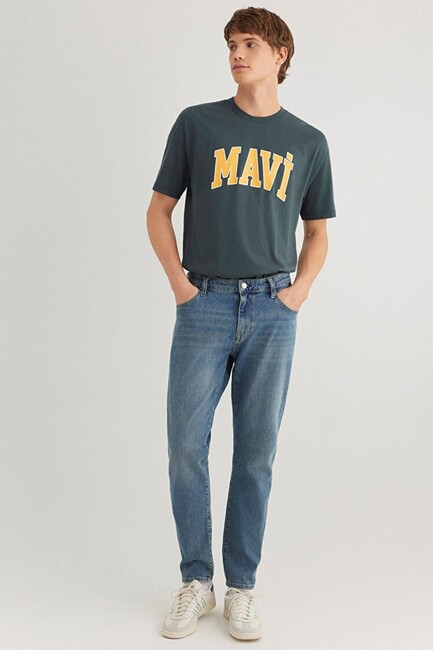 Erkek Mavi Logo Tişört 0611711-71598 Yeşil (2)