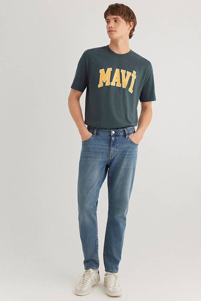 Erkek Mavi Logo Tişört 0611711-71598 Yeşil 