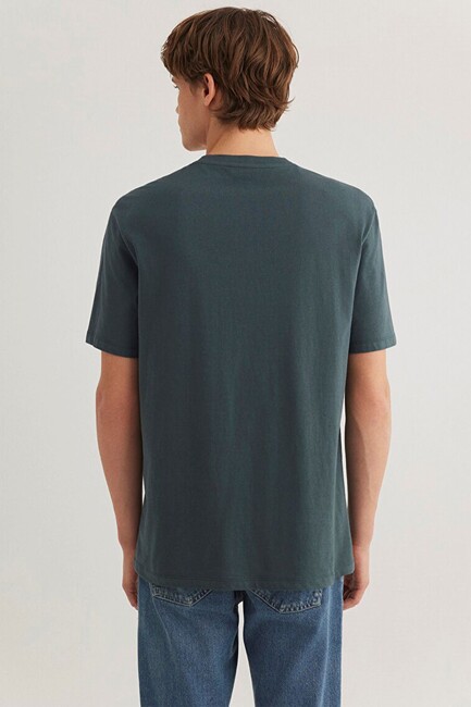Erkek Mavi Logo Tişört 0611711-71598 Yeşil - Thumbnail
