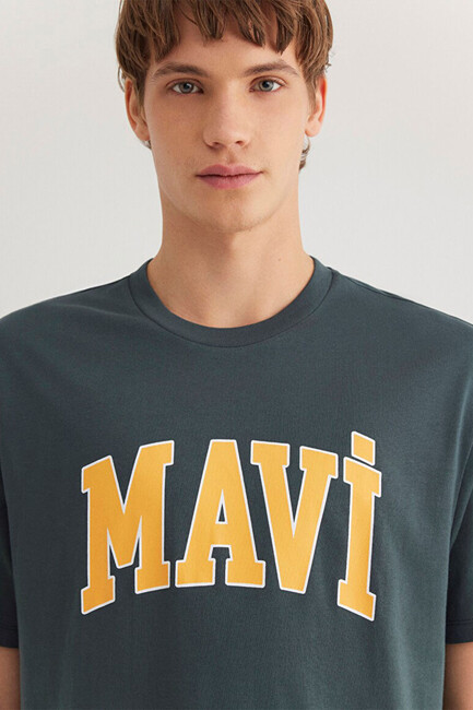 Erkek Mavi Logo Tişört 0611711-71598 Yeşil - Thumbnail