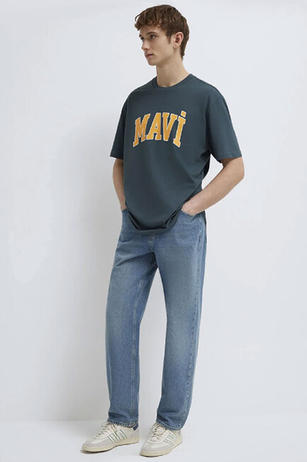 Erkek Mavi Logo Tişört 0611711-71598 Yeşil (2)