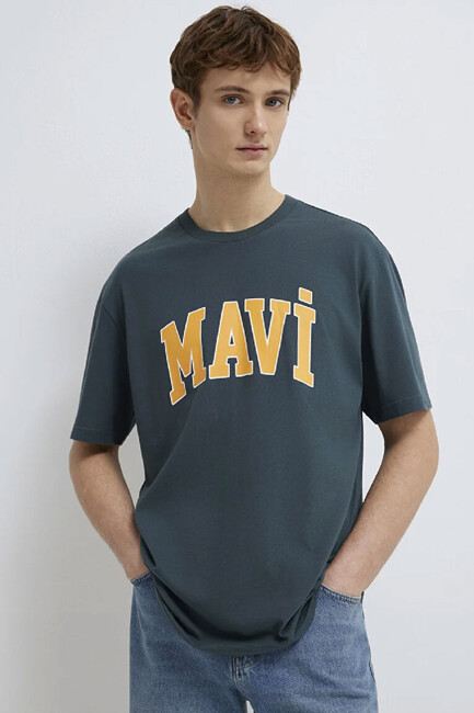 Erkek Mavi Logo Tişört 0611711-71598 Yeşil (3)