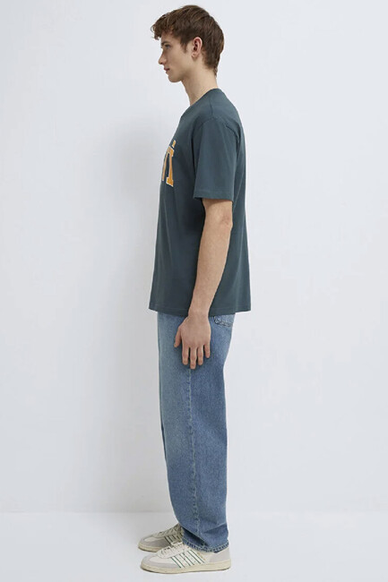 Erkek Mavi Logo Tişört 0611711-71598 Yeşil - Thumbnail