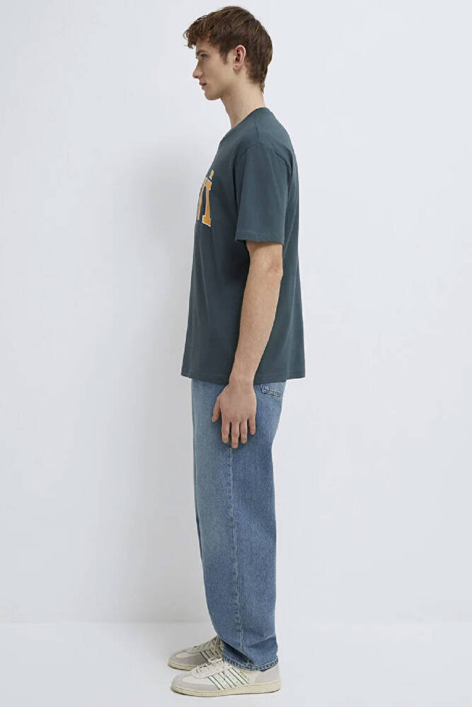 Erkek Mavi Logo Tişört 0611711-71598 Yeşil 