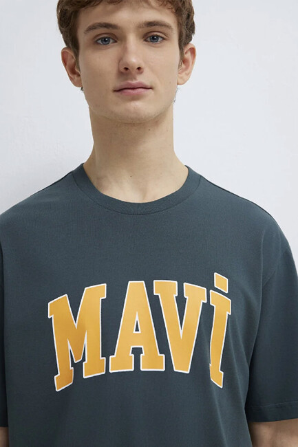 Erkek Mavi Logo Tişört 0611711-71598 Yeşil - Thumbnail
