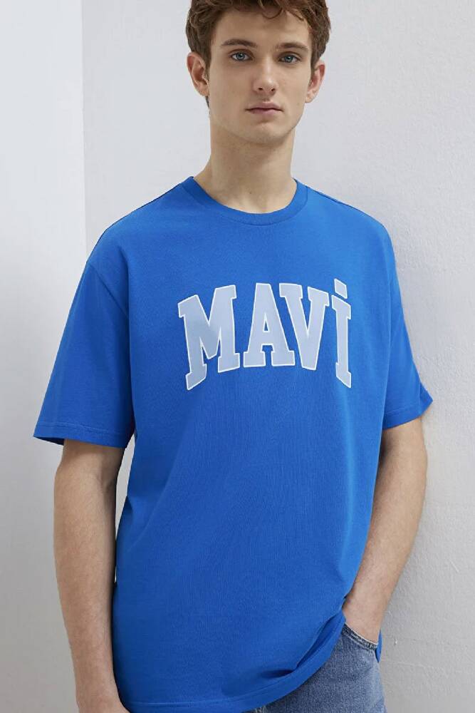 Erkek Mavi Logo Tişört 0611711-81330 Mavi 
