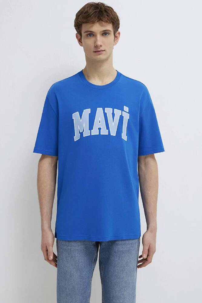 Erkek Mavi Logo Tişört 0611711-81330 Mavi 