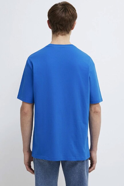 Erkek Mavi Logo Tişört 0611711-81330 Mavi - Thumbnail