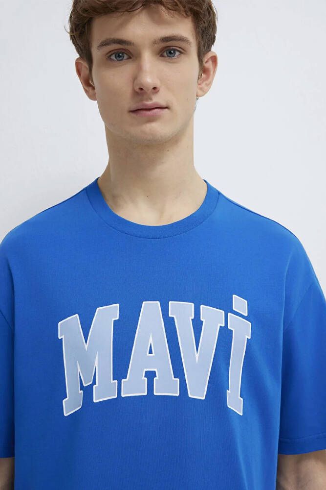 Erkek Mavi Logo Tişört 0611711-81330 Mavi 