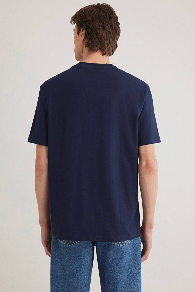 Erkek Mavi Logo Tişört 0611711-84371 Lacivert 