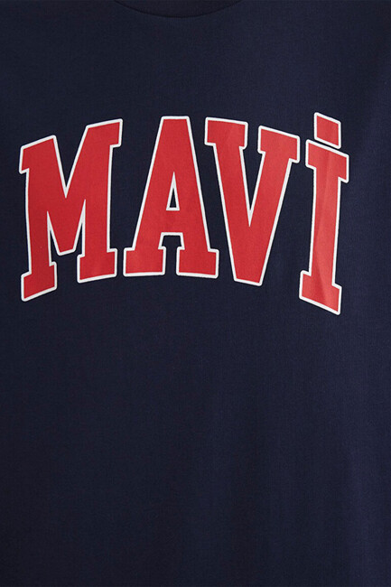 Erkek Mavi Logo Tişört 0611711-84371 Lacivert - Thumbnail