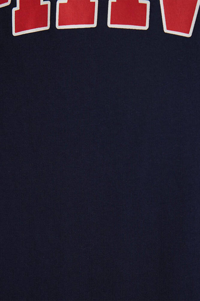 Erkek Mavi Logo Tişört 0611711-84371 Lacivert 