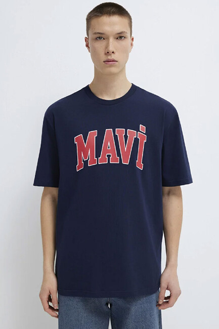 Erkek Mavi Logo Tişört 0611711-84371 Lacivert (3)