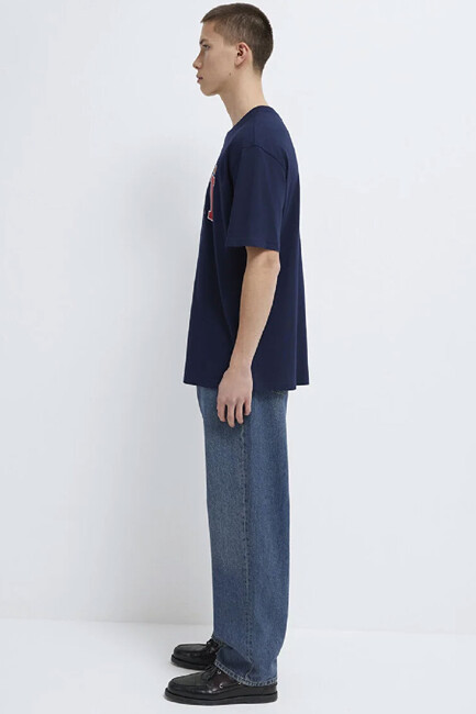 Erkek Mavi Logo Tişört 0611711-84371 Lacivert - Thumbnail