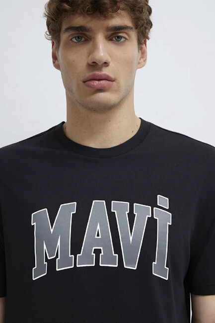 Erkek Mavi Logo Tişört 0611711-900 Siyah - Thumbnail