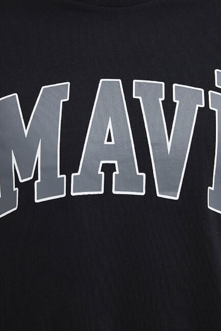 Erkek Mavi Logo Tişört 0611711-900 Siyah - Thumbnail