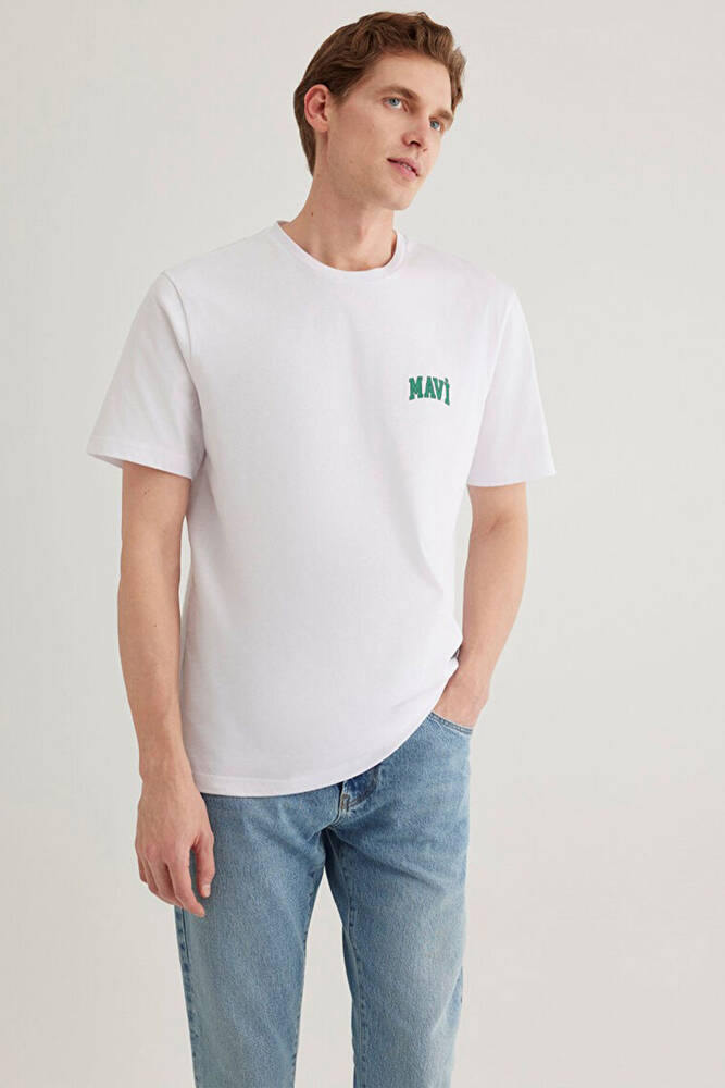 Erkek Mavi Logo Tişört 0611714-620 Beyaz 