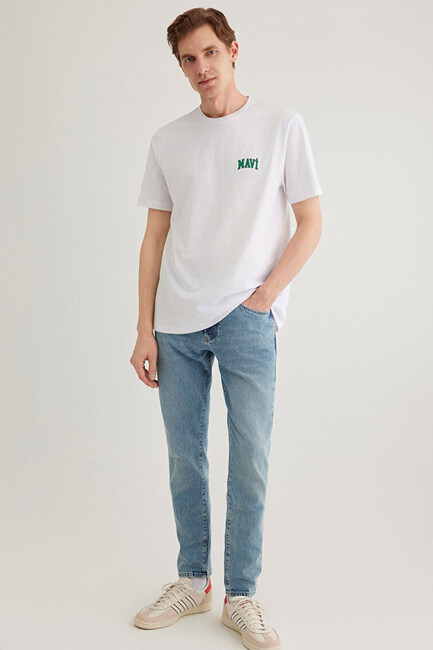 Erkek Mavi Logo Tişört 0611714-620 Beyaz (2)