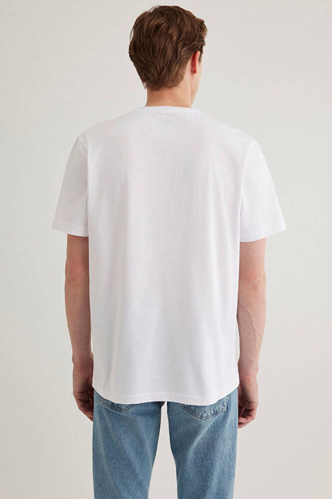 Erkek Mavi Logo Tişört 0611714-620 Beyaz 