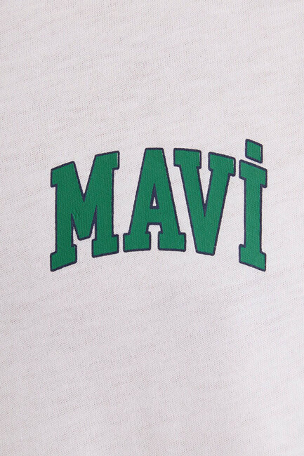 Erkek Mavi Logo Tişört 0611714-620 Beyaz - Thumbnail