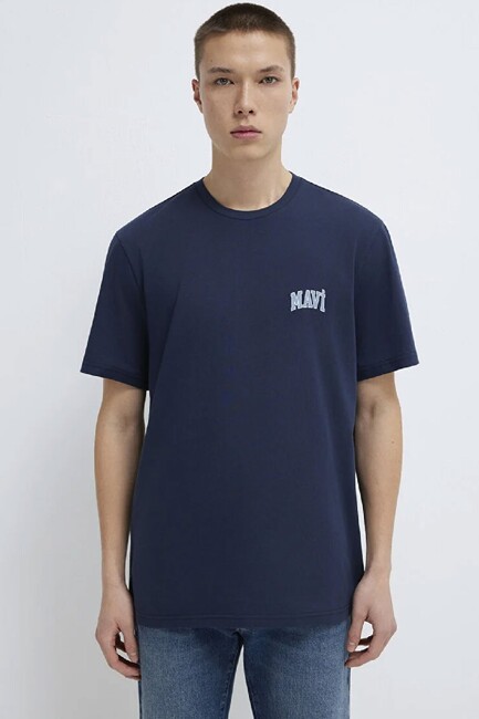 Erkek Mavi Logo Tişört 0611714-70497 Lacivert (3)