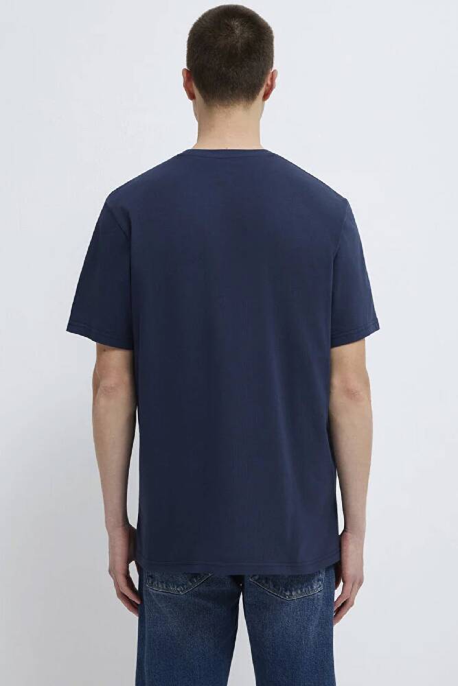 Erkek Mavi Logo Tişört 0611714-70497 Lacivert 