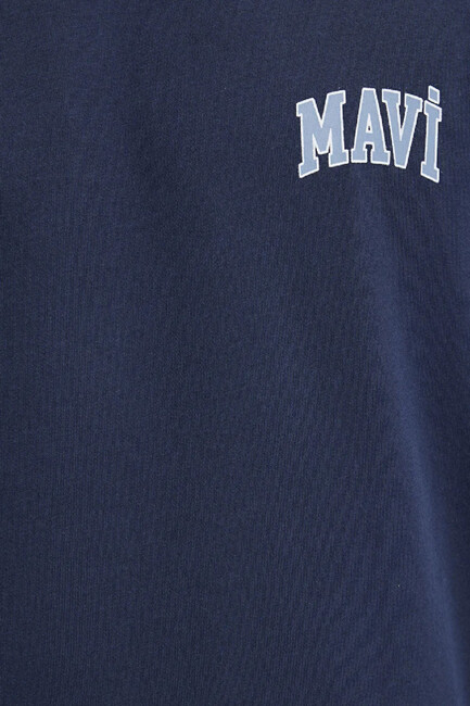 Erkek Mavi Logo Tişört 0611714-70497 Lacivert - Thumbnail