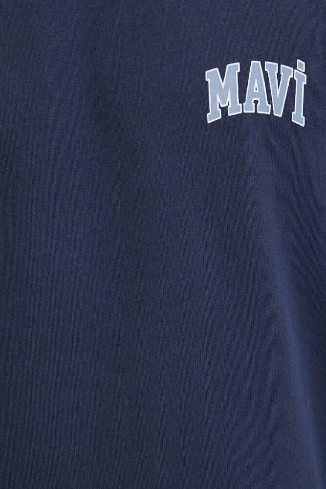 Erkek Mavi Logo Tişört 0611714-70497 Lacivert 