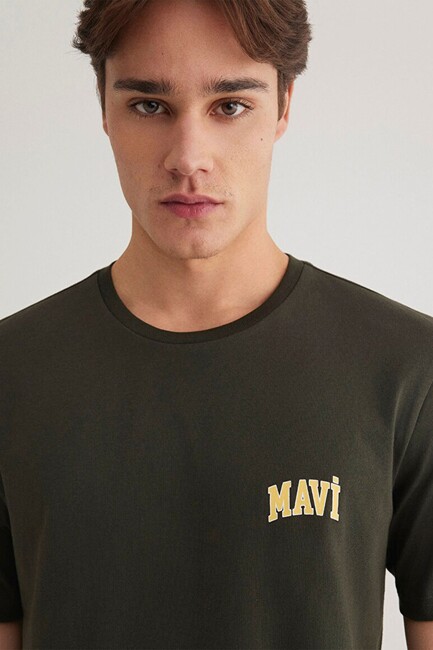 Erkek Mavi Logo Tişört 0611714-71587 Gri - Thumbnail