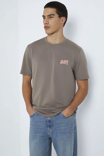 Erkek Mavi Logo Tişört 0611714-87875 Kahve (1)