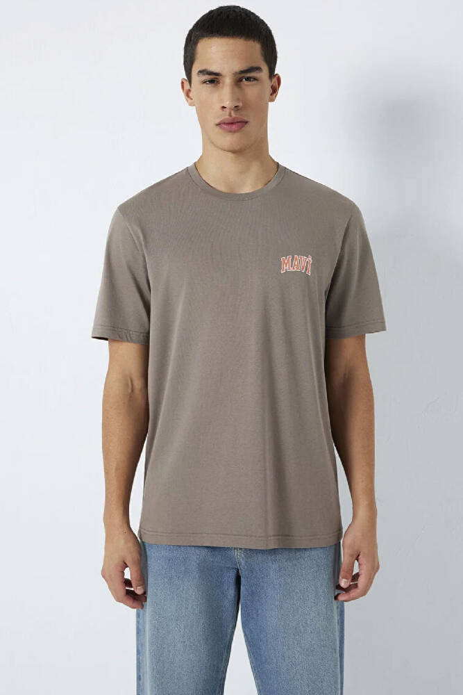 Erkek Mavi Logo Tişört 0611714-87875 Kahve 