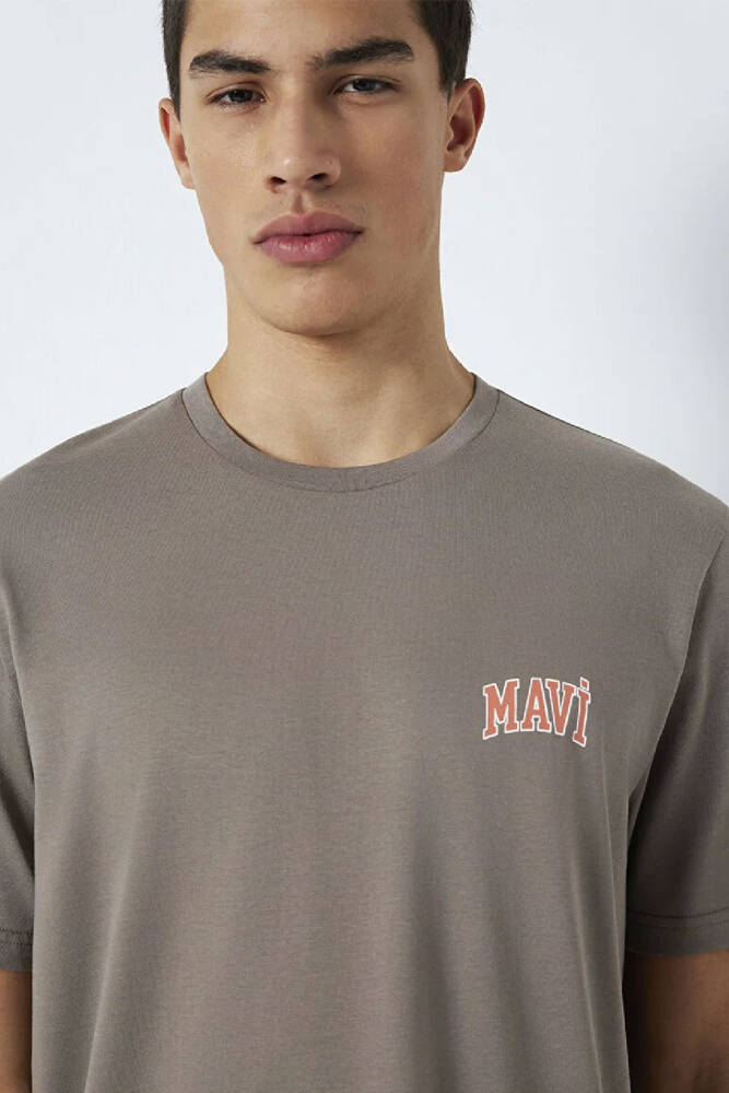 Erkek Mavi Logo Tişört 0611714-87875 Kahve 