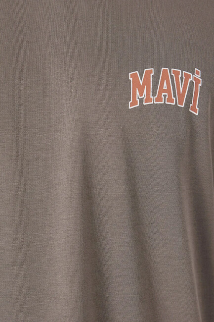 Erkek Mavi Logo Tişört 0611714-87875 Kahve - Thumbnail