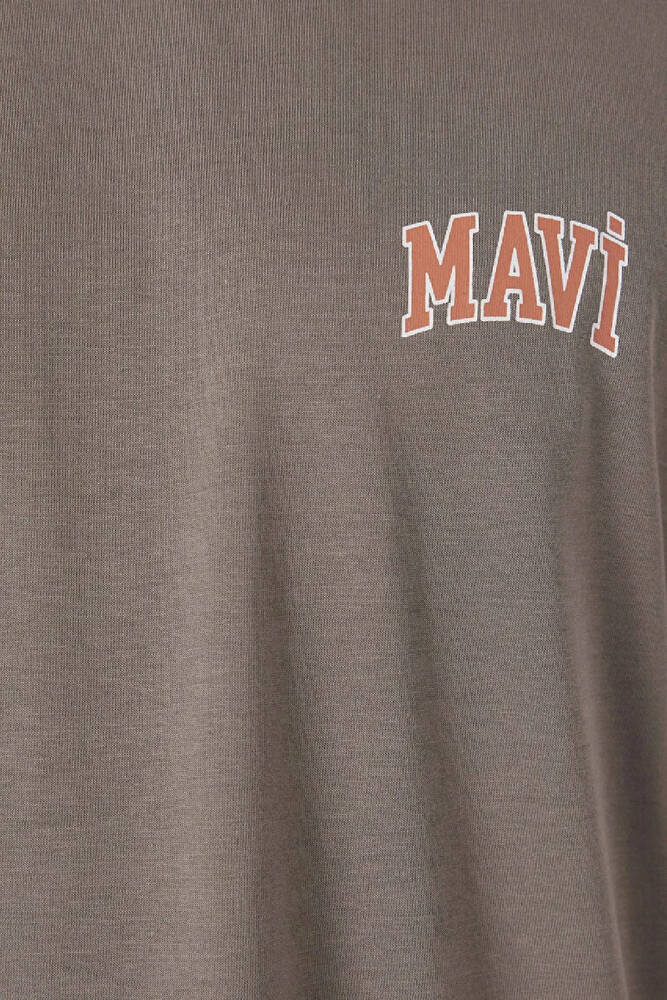 Erkek Mavi Logo Tişört 0611714-87875 Kahve 