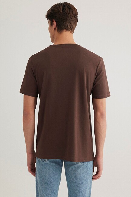 Erkek Mavi Logo Tişört 0611714-88067 Kahve (3)