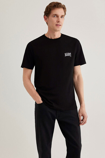 Erkek Mavi Logo Tişört 0611714-900 Siyah (2)