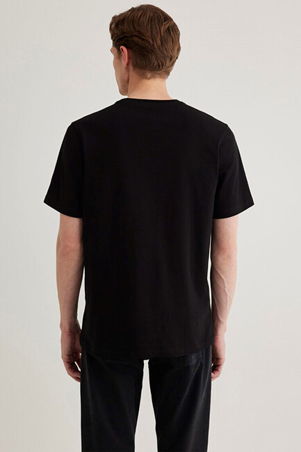 Erkek Mavi Logo Tişört 0611714-900 Siyah - Thumbnail