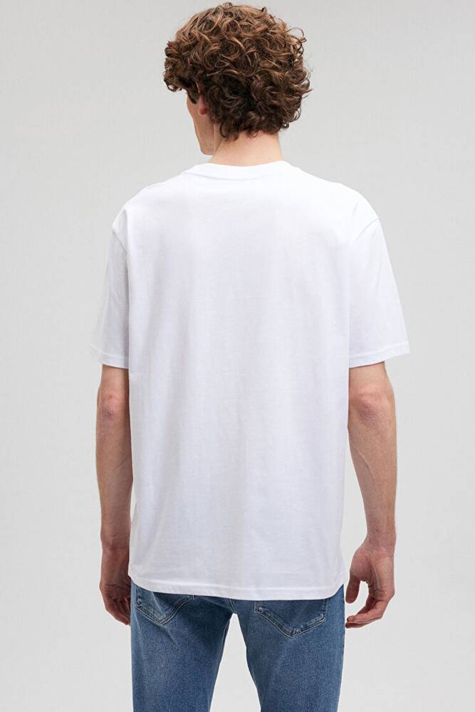 Erkek Mavi Logo Tişört 0611807-620 Beyaz 