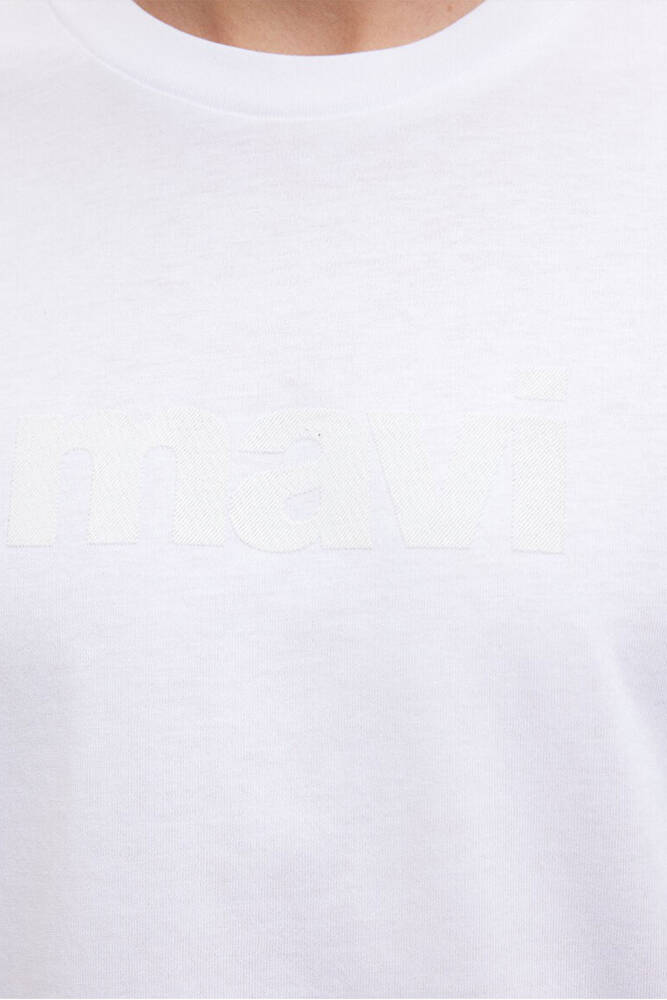 Erkek Mavi Logo Tişört 0611807-620 Beyaz 