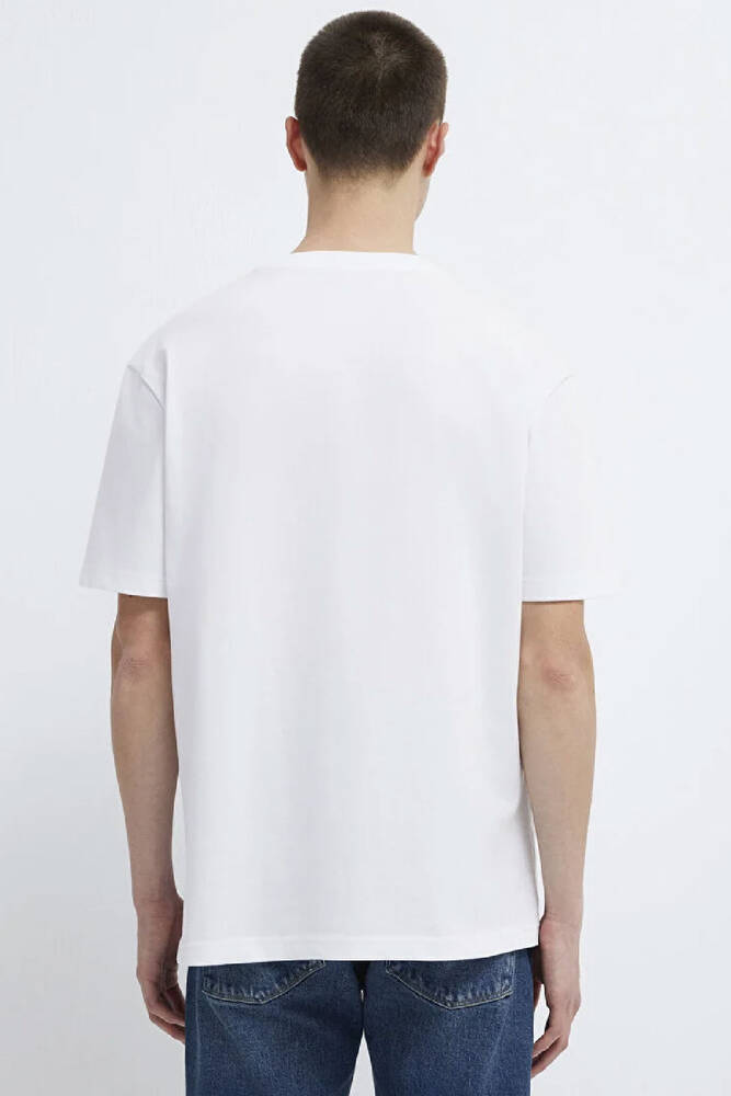 Erkek Mavi Logo Tişört 0611807-620 Beyaz 