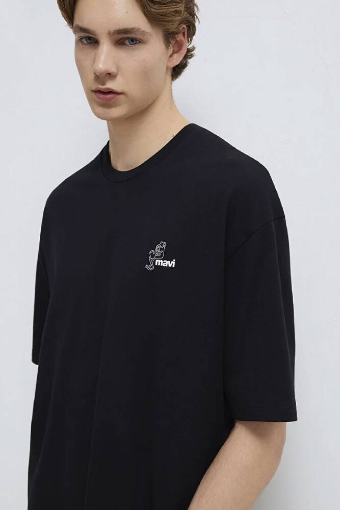 Erkek Mavi Logo Tişört 0613179-900 Siyah 