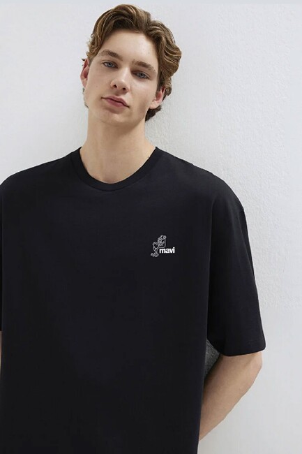 Erkek Mavi Logo Tişört 0613179-900 Siyah (2)