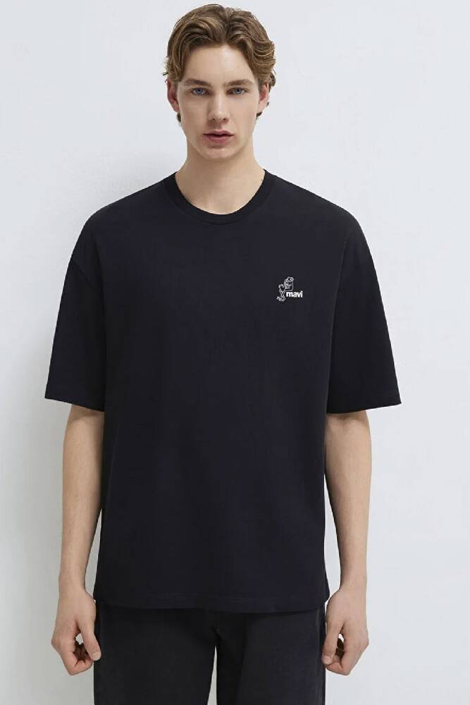 Erkek Mavi Logo Tişört 0613179-900 Siyah 
