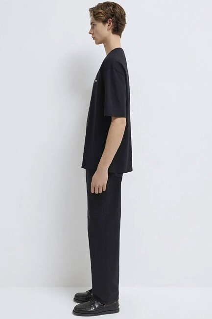 Erkek Mavi Logo Tişört 0613179-900 Siyah - Thumbnail