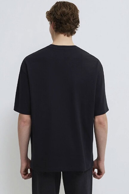 Erkek Mavi Logo Tişört 0613179-900 Siyah - Thumbnail