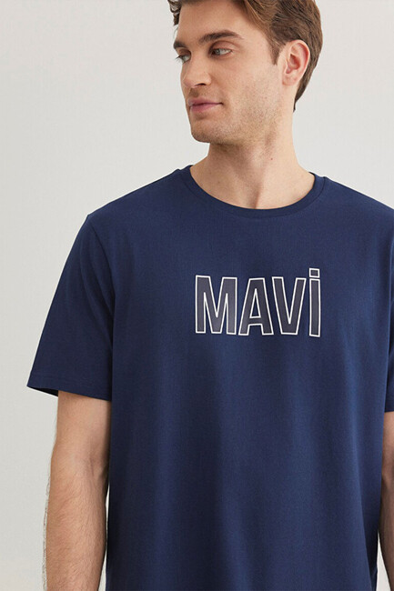 Erkek Mavi Logo Tişört 066842-70758 Lacivert (1)