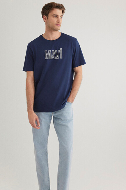 Erkek Mavi Logo Tişört 066842-70758 Lacivert (2)