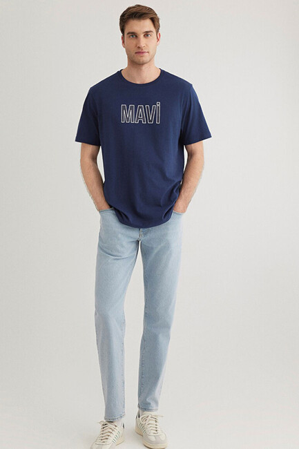 Erkek Mavi Logo Tişört 066842-70758 Lacivert (3)