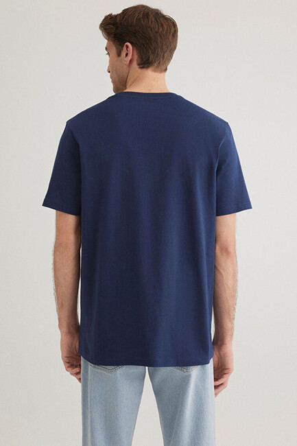 Erkek Mavi Logo Tişört 066842-70758 Lacivert - Thumbnail