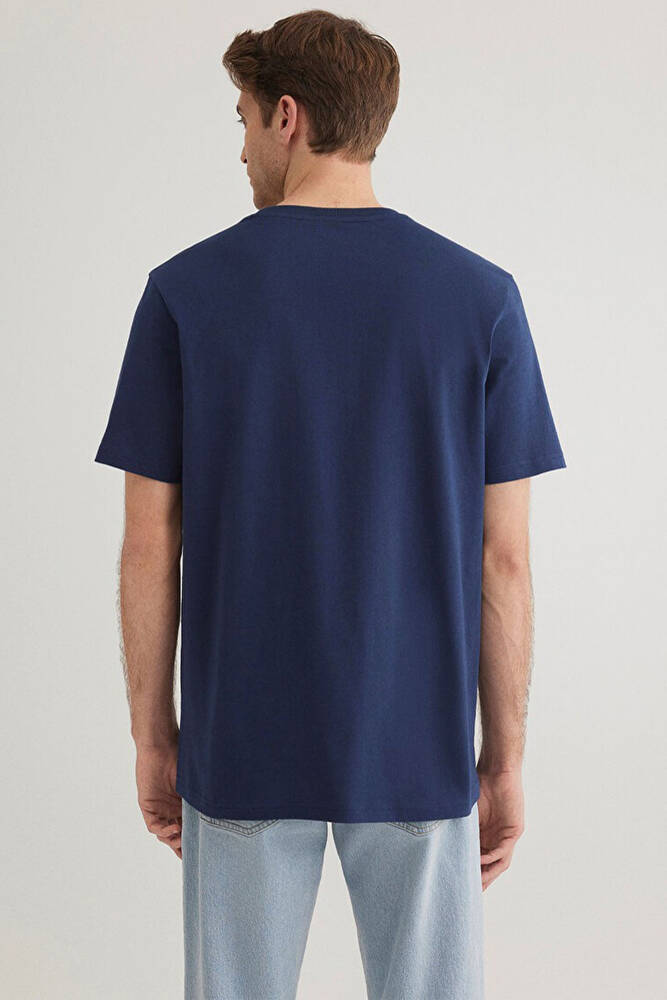 Erkek Mavi Logo Tişört 066842-70758 Lacivert 
